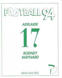 1994 Select AFL Stickers #17 Rodney Maynard Back